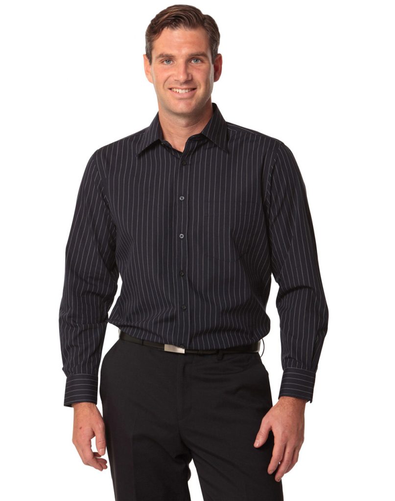 mens stripe long sleeve shirt