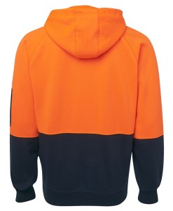 hi vis fleecy hoodie back