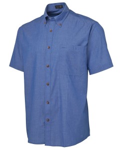 indigo short sleeved shirt