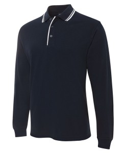 long sleeved contrast polo