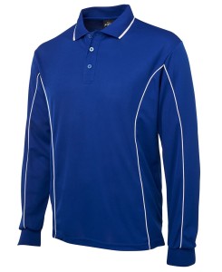 long sleeved piping polo