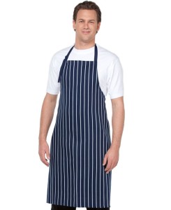 stripe bib apron no pocket