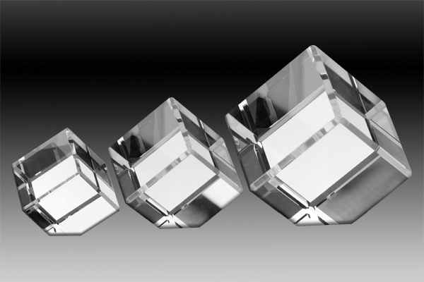 Crystal Cubes with Bevelled Finish