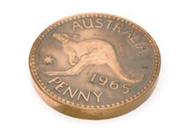 australian penny paperweight
