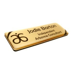 brushed gold glazed name badges