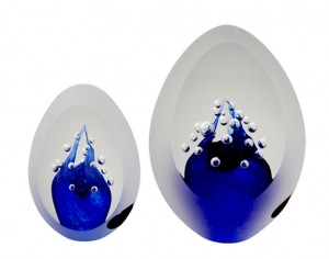 crystal paperweights blue