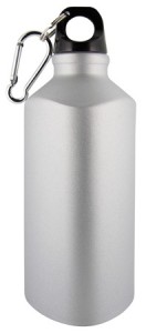 silver water bottle