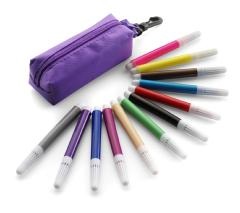 Promotional Felt Tip Pens - 12 Mini Felt Tip Pens in a Pouch