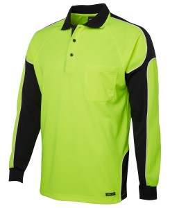 hi vis arm panel long sleeved polo