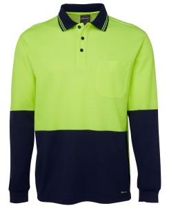 hi vis cotton back polo shirt lime