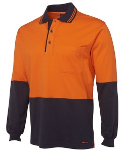 hi vis cotton long sleeved polo