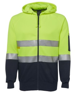 hi vis fleecy hoodie lime