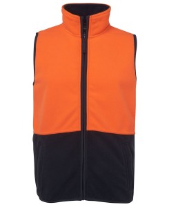 hi vis polar fleece vest orange