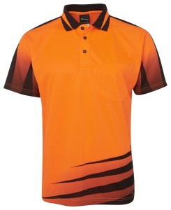 hi vis printed polo orange