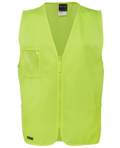 hi vis zip safety vest lime