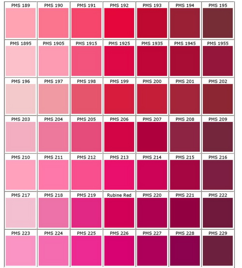 Pms Colour Chart Bongo Pms Colour Chart Bongo