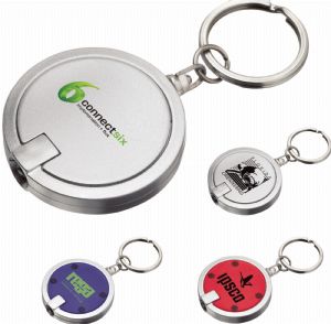 Promotional Round Keylight - Disc Key Light - Metal Split Ring - Bongo