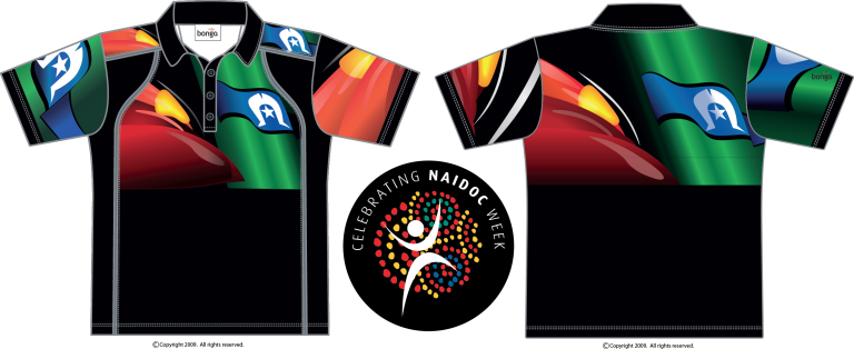 Promotional NAIDOC Indigenous Flag Polo Shirt - Bongo