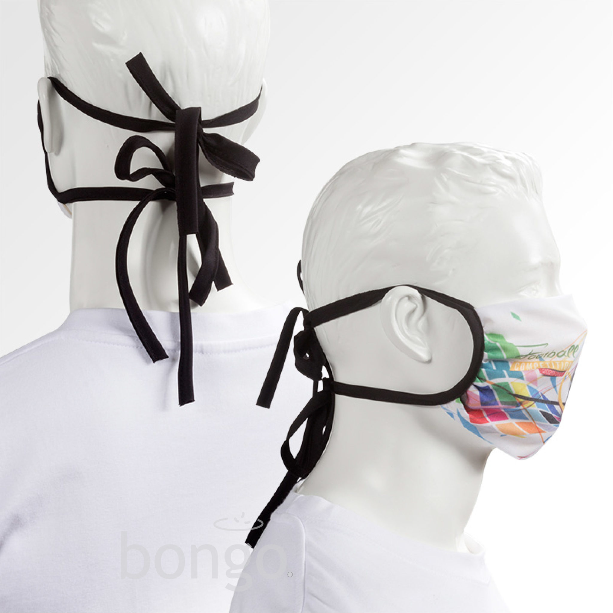 Promotional Face Masks with Adjustable Tie Straps Bongo